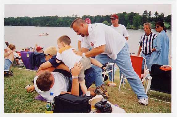 Richard helping Ryan wrestle